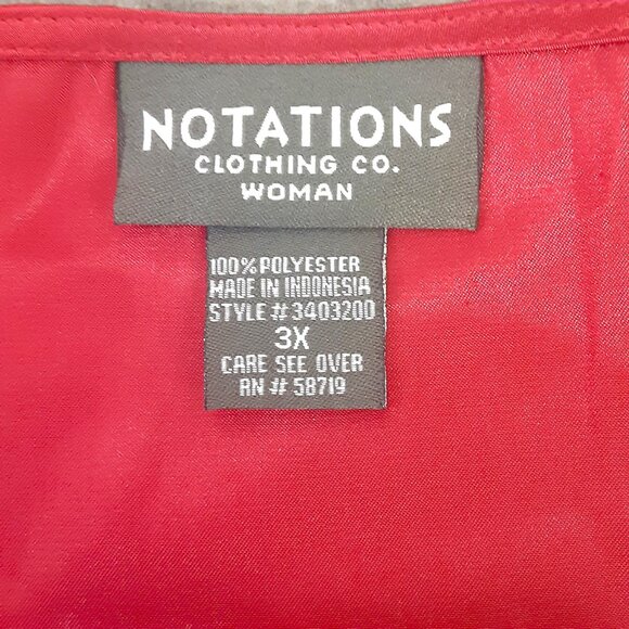 Notations Womans Top 3XL Sleeveless Cranberry Color Scoop Neck Holiday Party - Picture 8 of 8